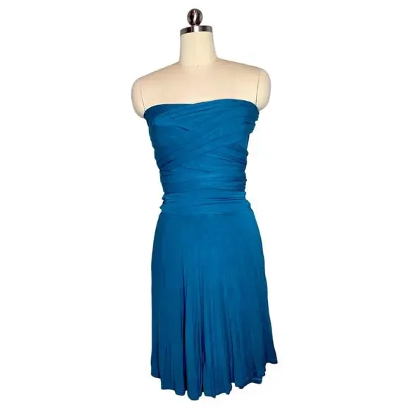 ChristinTina Convertible Infinity Wrap Dress Small Teal Blue Modal Cocktail - Picture 8 of 8